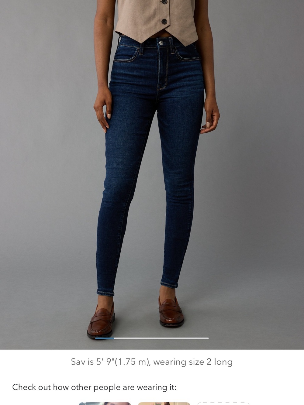 American Eagle Outfitters Dark Blue High-Rise Skinny Jeggings